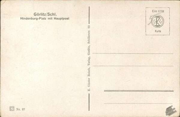 Goerlitz Niederschlesien Hindenburg-Platz
Hauptpost – Bild 2
