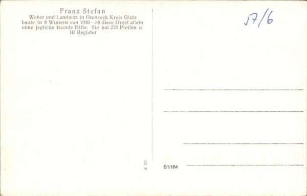Bad Kudowa Niederschlesien Grenzeck
Weber und Landwirt Franz Stef – Bild 2