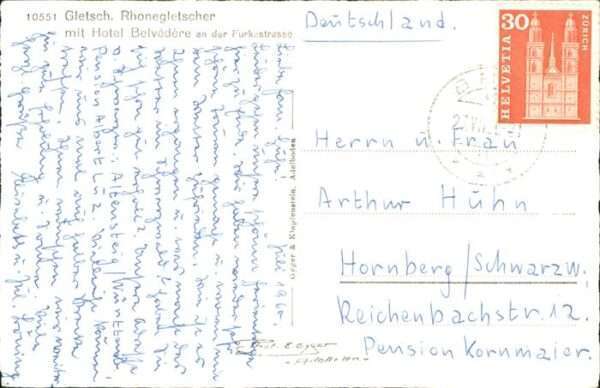 Rhonegletscher Glacier du Rhone Hotel Belvedere
Furkastrasse – Bild 2