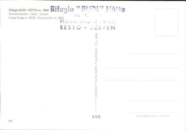 Sesto Sexten Suedtirol Rifugio Rudi Hütte Rotwandwiesen – Bild 2