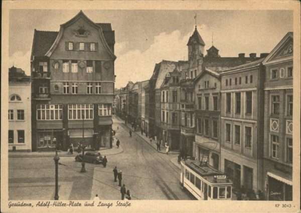 Graudenz Westpreussen Langestrasse Strassenbahn