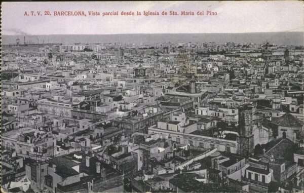Barcelona Cataluna Vista parcial desde la Iglesia Sta. Mar