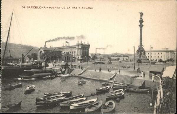 Barcelona Cataluna Puerta de La Paz Y Aduana