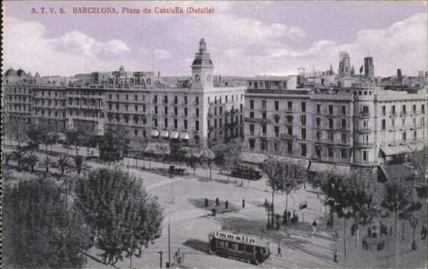 Barcelona Cataluna Plaza de Cataluna (Detalle)