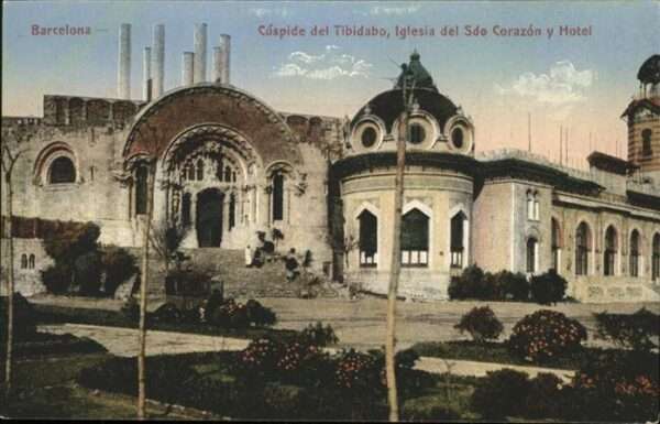 Barcelona Cataluna Tibidabo Iglesia del Sdo Corazon y Hote