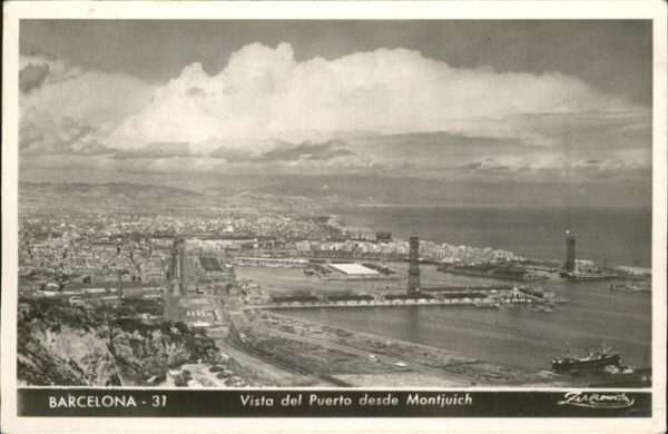 Barcelona Cataluna Vista del Puerto desde Montjuich