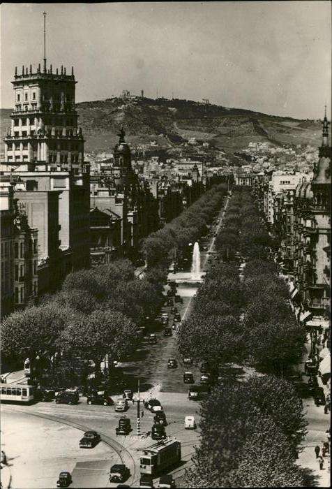 Barcelona Cataluna Paseo de Gracia Strassenbahn