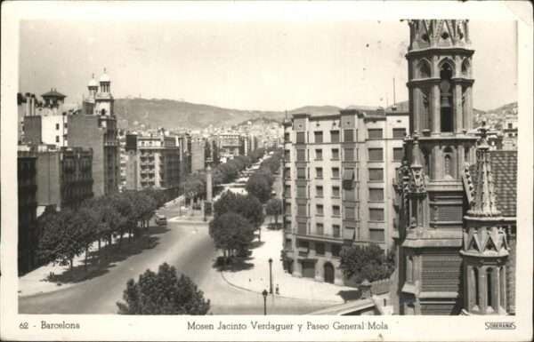 Barcelona Cataluna Mosen Jacinto Verdaguer y Paseo General