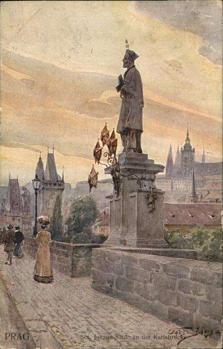 Prag Prahy Prague Sankt Johann-Säule
Karlsbrücke