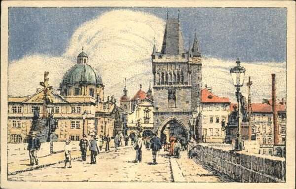Prag Prahy Prague Pohled z Karlova 
Karlsbrücke