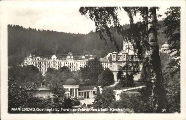 Marienbad Tschechien Boehmen Goetheplatz Ferdinandsbrunnen