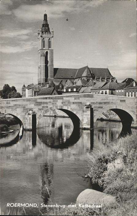 Roermond Stenebrug  met Kathedraal