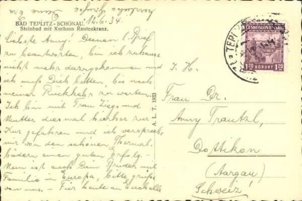 Teplitz-Schoenau Teplice Steinbad Kurhaus Rautenkranz – Bild 2