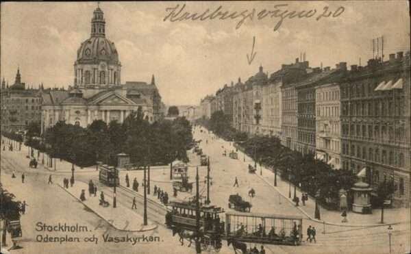 Stockholm Odenplan Kutsche Strassenbahn