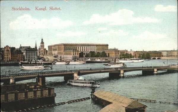 Stockholm Slottet Brücke Schiff