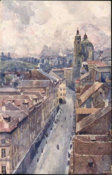 Prag Prahy Prague Mostecka ui
Aquarell
