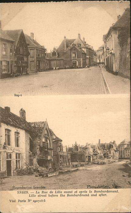 Ypern Ypres Rue de lille
avant le Bombardement