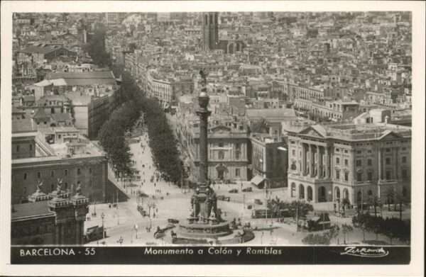 Barcelona Cataluna Monumento Colon Ramblas