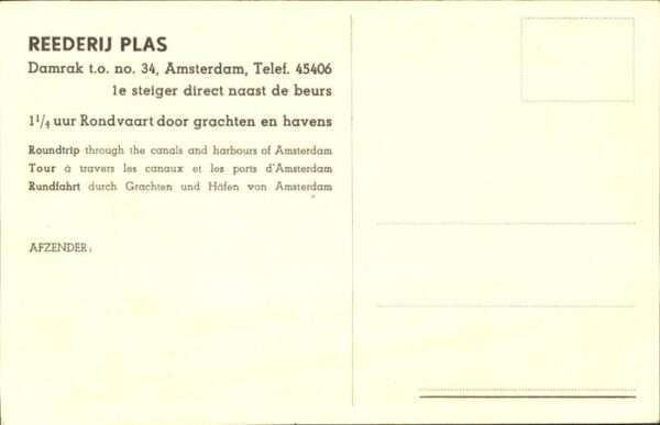 Amsterdam Niederlande Reederij Plas Schiff – Bild 2