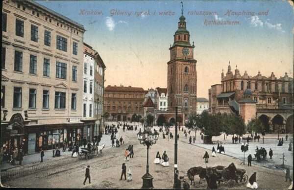 Krakow Krakau Rathausturm Kutsche