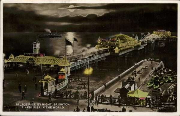 Brighton East Sussex Palace Pier by Night