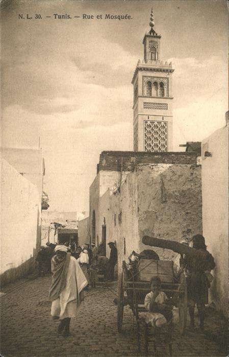 Tunis Rue et Mosquee