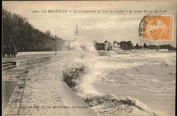 La Rochelle Charente-Maritime stormy day on the beach