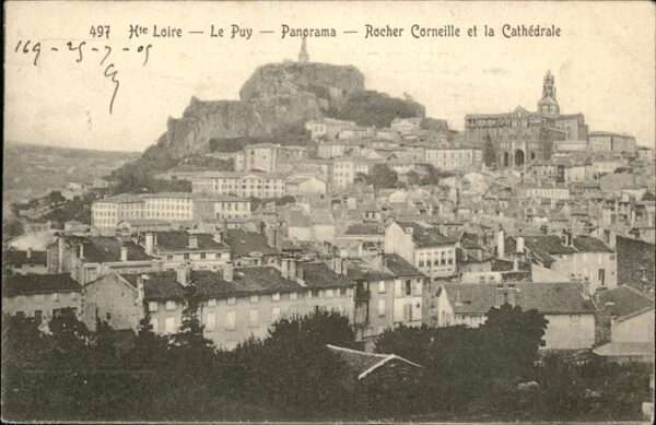 Le Puy-en-Velay Panorama Rocher Corneille Cathedrale