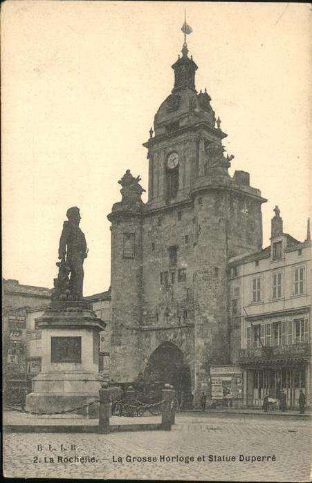 La Rochelle Charente-Maritime grosse Horloge Statue Duperre