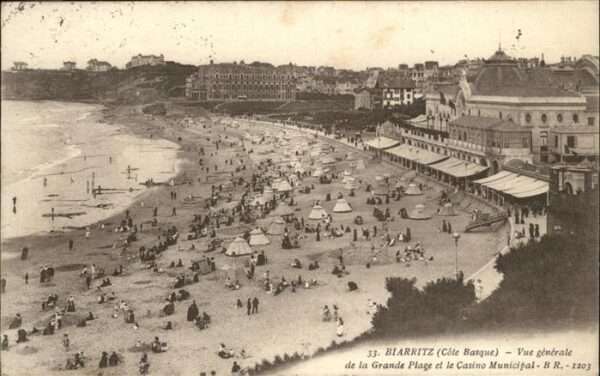 Biarritz Pyrenees Atlantiques Grande Plage et le Casino