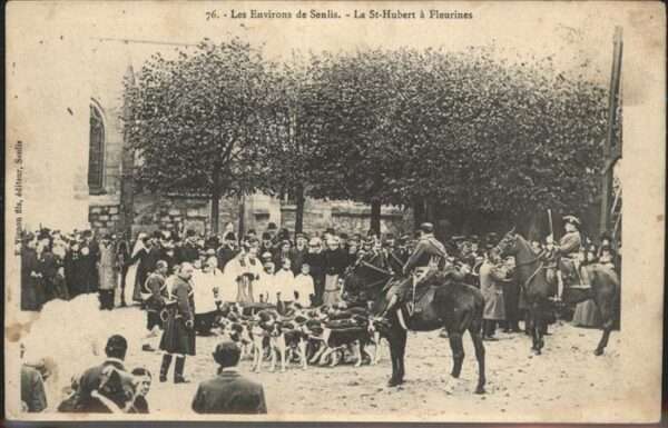 Senlis Oise St Hubert Fleurines Pferd Hund