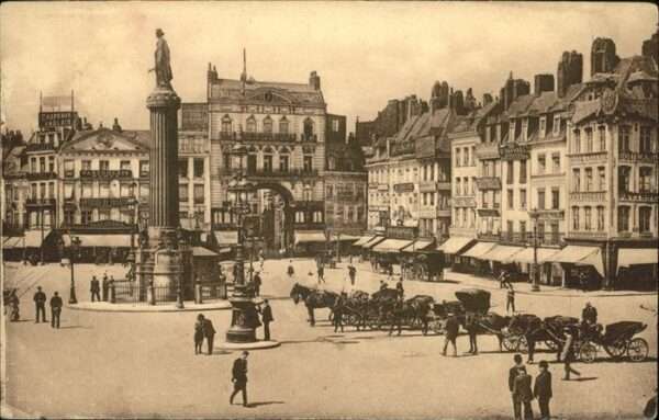 Lille Nord Marktplatz Denkmal Kutschen