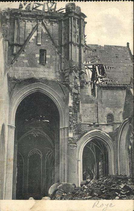 Roye Somme zerstörte Kirche