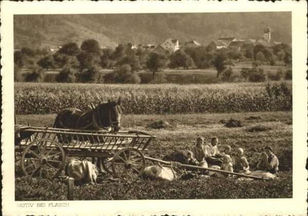 Flaesch GR Landwirtschaft Picknick mit Pferd