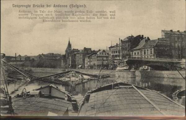 Andenne Gesprengte Brücke
Feldpostkarte