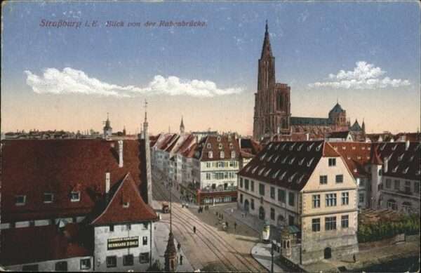 Strasbourg Alsace Blick von der Rabenbrücke Feldpost