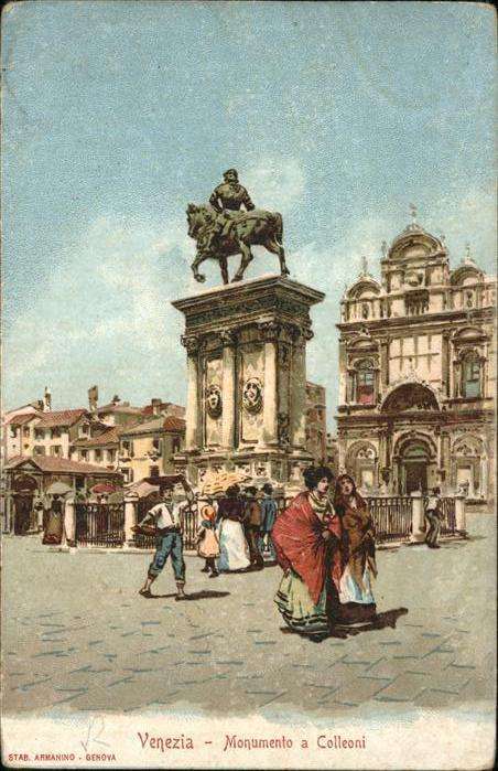 Venezia Venedig Monumento a Colleoni Preismedaillen Ehr