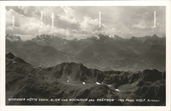 Hochjochhospiz Wormser Hütte Blick vom Hochjoch Rhätik