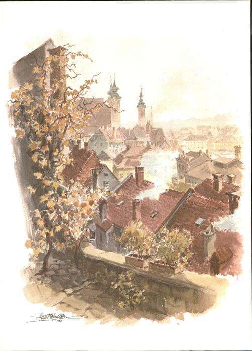 Steyr Enns Oberoesterreich Sierningerstr. gegen Michaelerkirche Bü