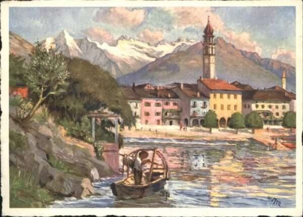 Ascona TI Lago Künstlerkarte