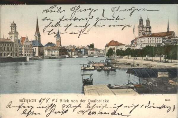 Zuerich Blick von der Quaibrücke