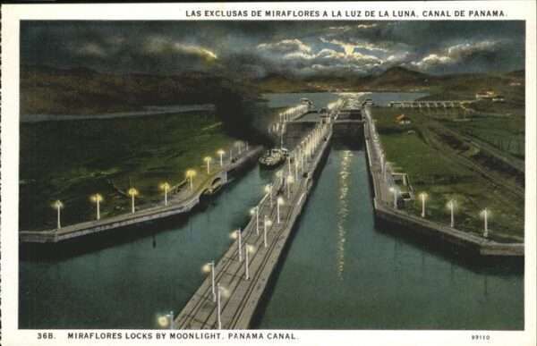 Panama City Panama Panama Canal bei Nacht