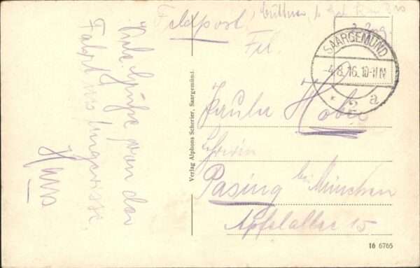 Saargemuend Feldpost Lothringen Kaiserl. Landgerich – Bild 2