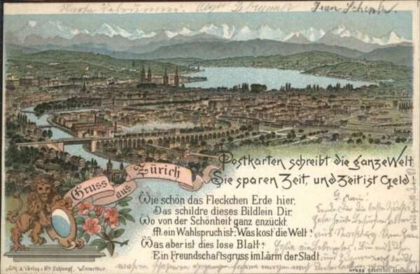 Zuerich Spruch Löwe mit Spiegel