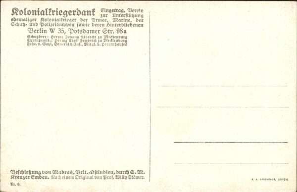 Madras Tamil Nadu Kreuzer Emden Künstler Willh Stöwer – Bild 2