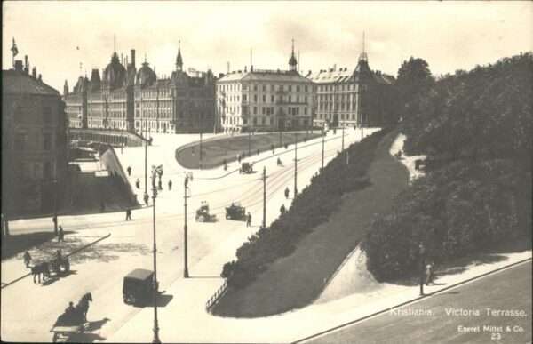 Kristiania Oslo Norwegen Victoria Terrasse Kutsche