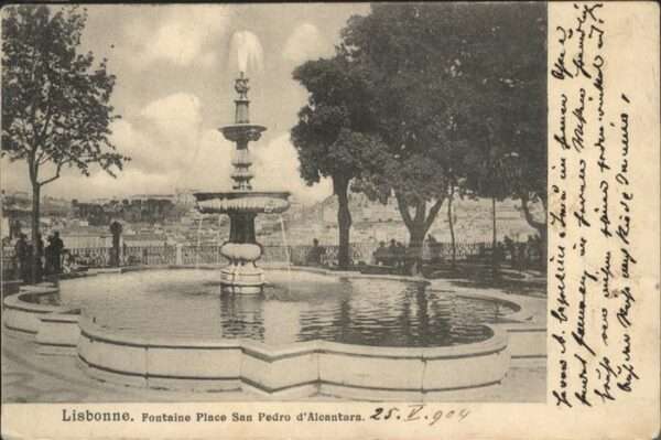 Lisbonne Fontaine Place San Pedro Brunnen