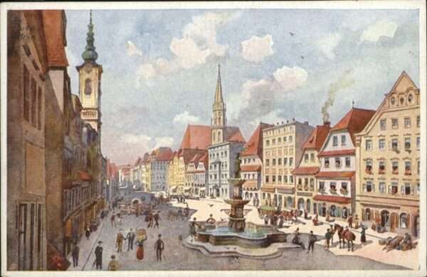 Steyr Enns Oberoesterreich Hauptplatz Künstlerkarte