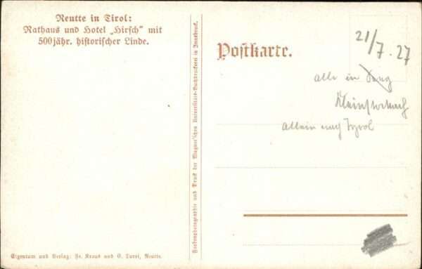 Reutte Tirol Rathaus Hotel Hirsch – Bild 2