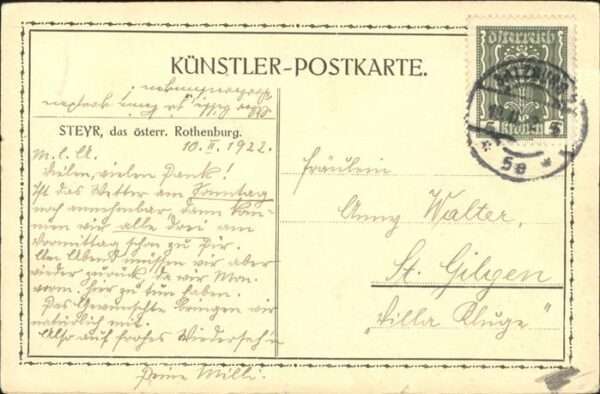 Steyr Enns Oberoesterreich Alter Hof Stadtplatz Künstlerkarte – Bild 2
